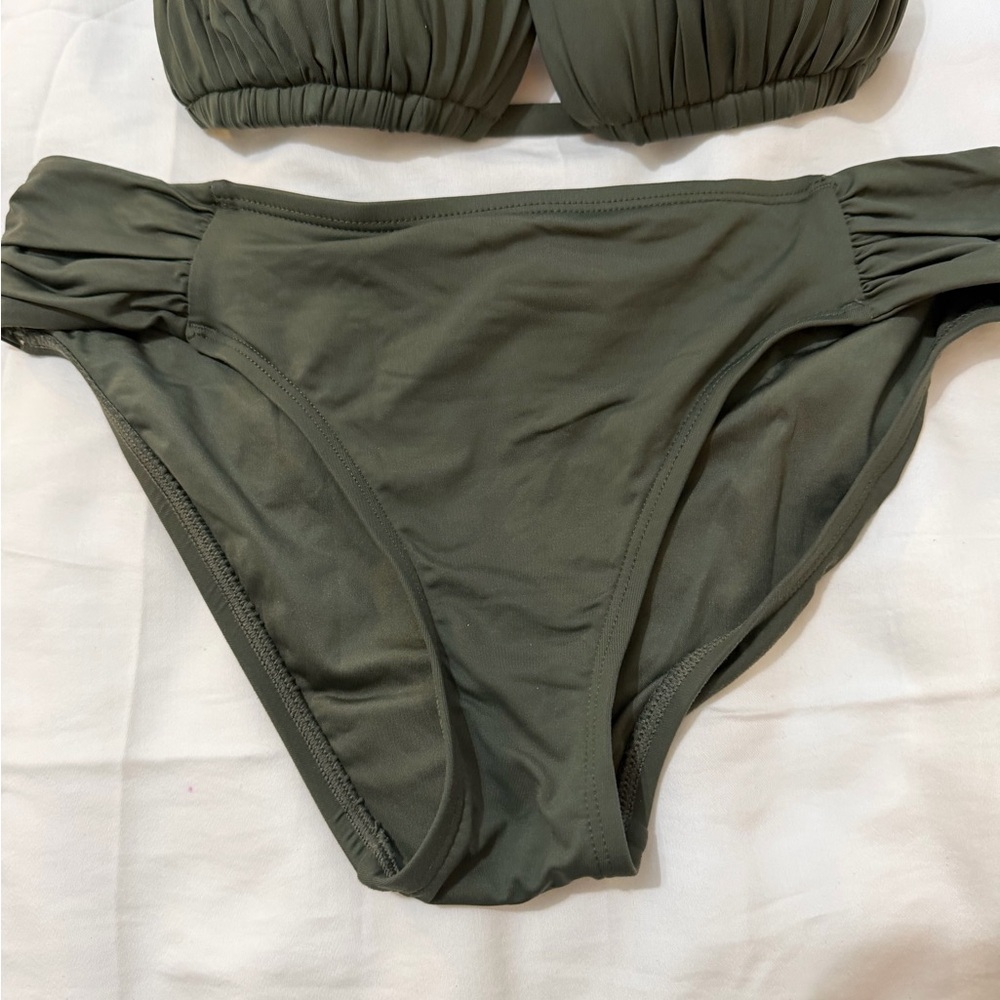 La Blanca Olive Green Halter Bikini Set - Picture 2 of 9
